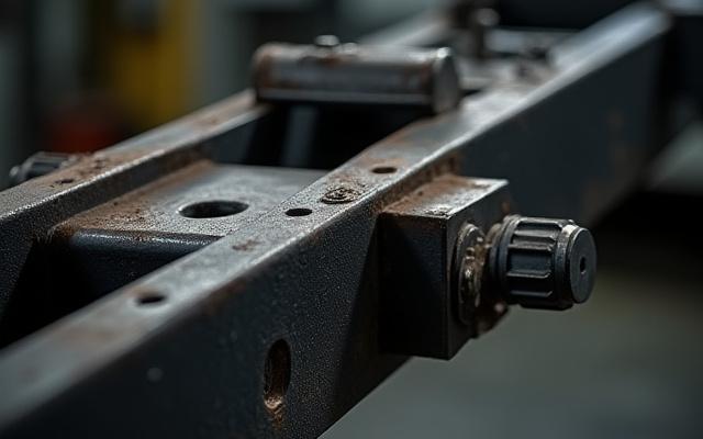 Sezione di rinforzo del telaio forgiato, struttura robusta.